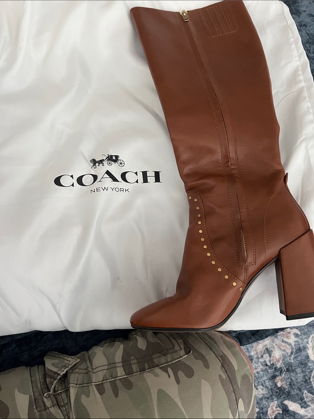 COACH Brown Leather Knee-High Boots – Size 7 - Picture 2 of 5